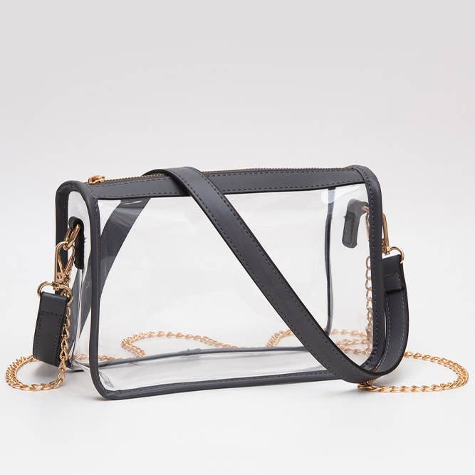Hana - Wholesale Crossbody Bag - Women's - Clear Rectangle Stadium Concert Crossbody Bag