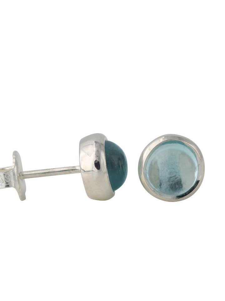Silver stud earrings with topaz 6mm for wholesale by Campur GmbH