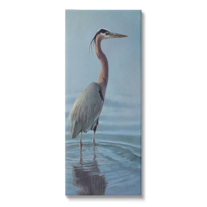 Heron Fågel Uppflugen Ocean Ripples Canvastavla för wholesale av Stupell Industries