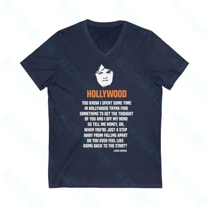Lewis Capaldi Unisex Jersey Kortärmad V-ringad T-shirt för wholesale av Alcyone213k