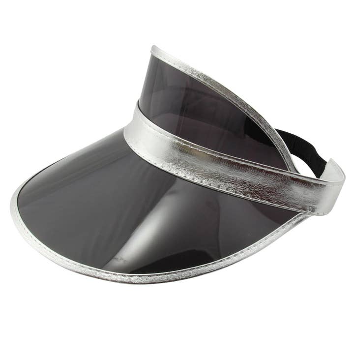 Visor cap retro shield cap 80s poker hat black/silver for wholesale by Tribal Trade GmbH