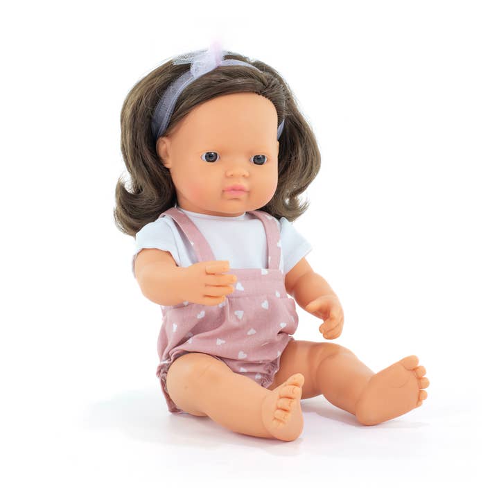 Baby Doll Brunette girl 15'' (box) - M&M for wholesale by Miniland Educational