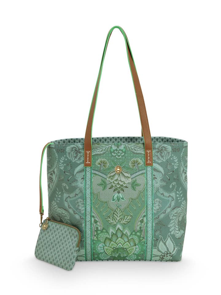 PIP - Sac Shopper - M - Kyoto Festival -Vert - 32/47x31x18,5 pour la vente par Pip Studio
