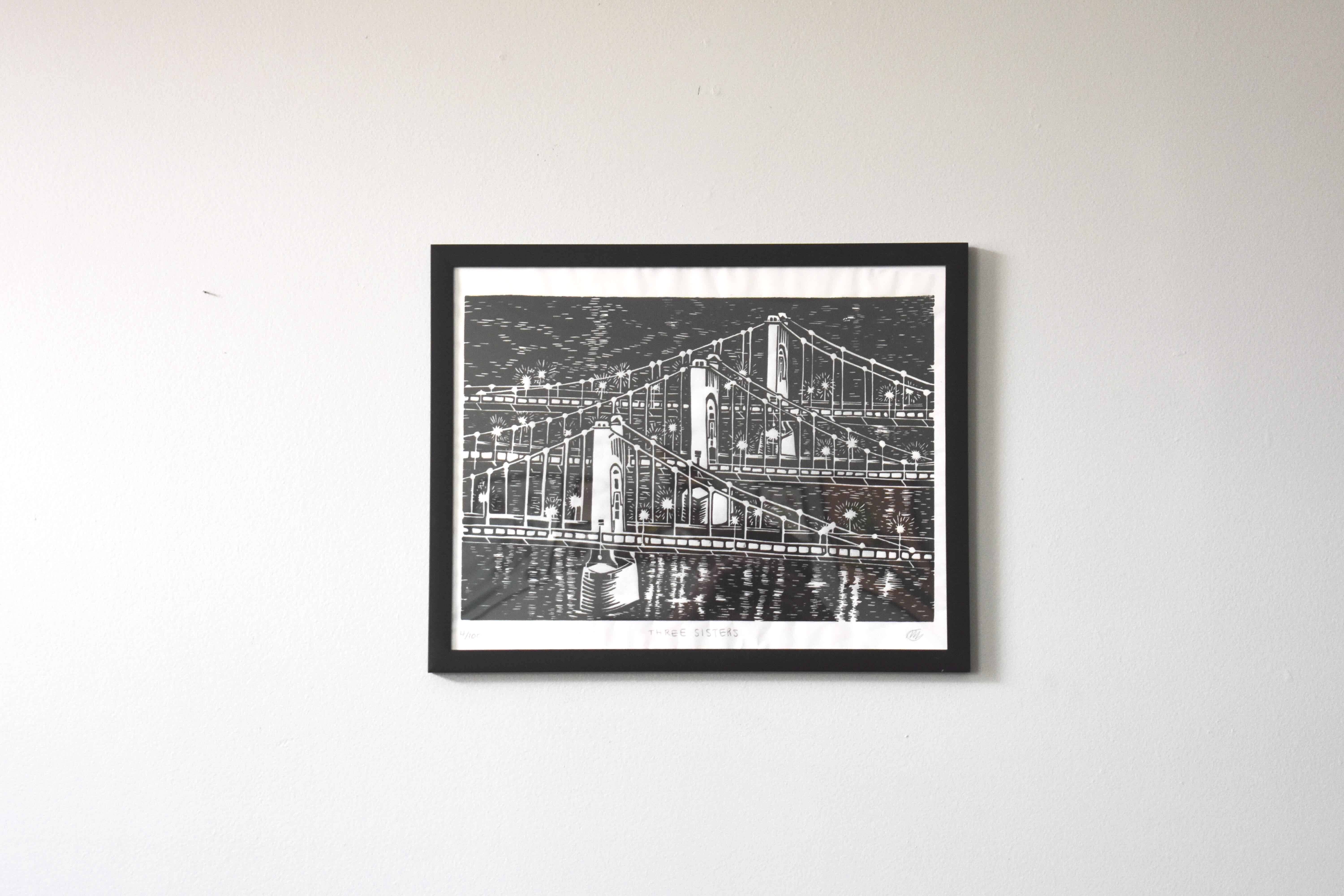 Morganite Press - Wholesale Art Print -   Three Sisters Bridges Print - Pittsburgh1