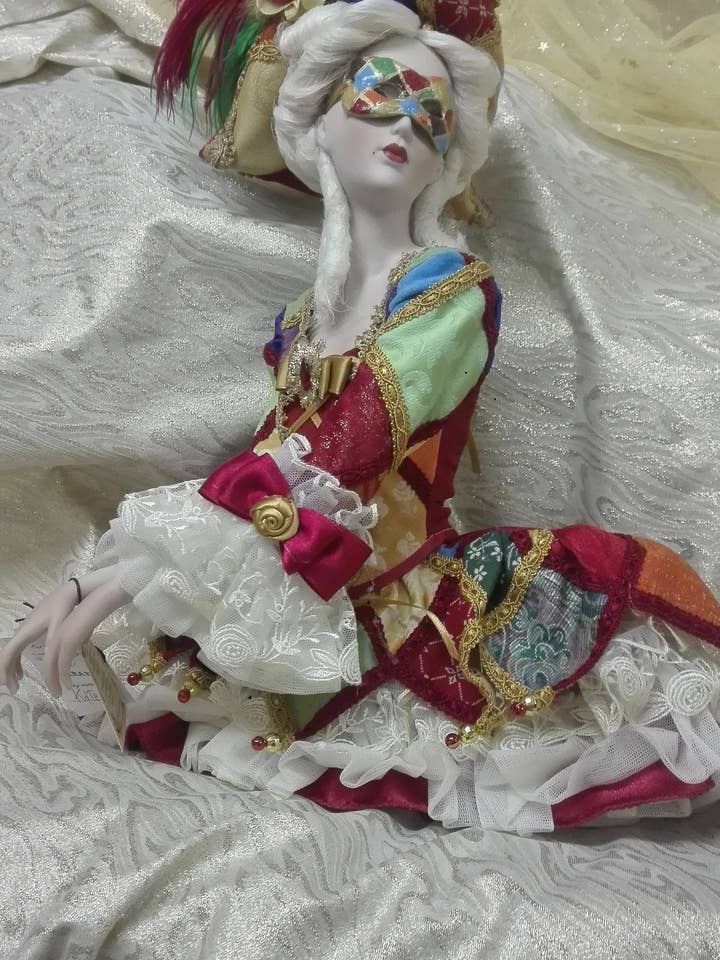 poupée buste arlequine pour la vente par MARAEL