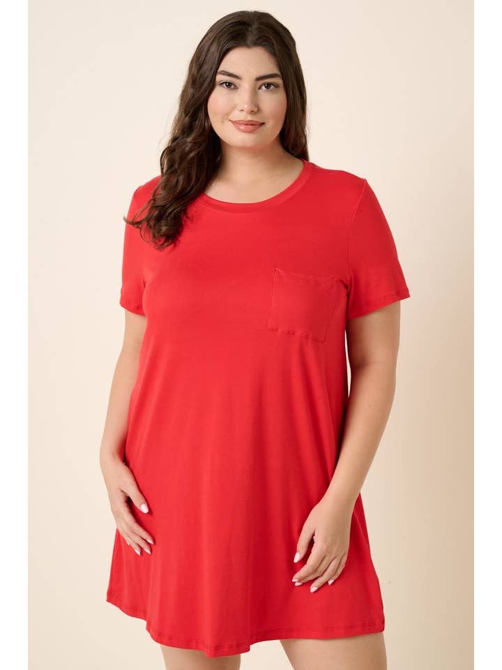 PLUS KURZARM-T-SHIRT MIT RUNDHALSTASCHE für den Großhandel von mittoshop