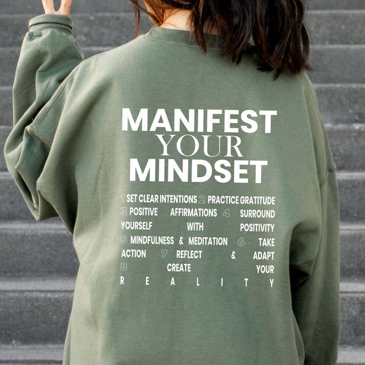 Sweat-shirt ras du cou - Manifestez votre état d'esprit pour la vente par Days with Gray