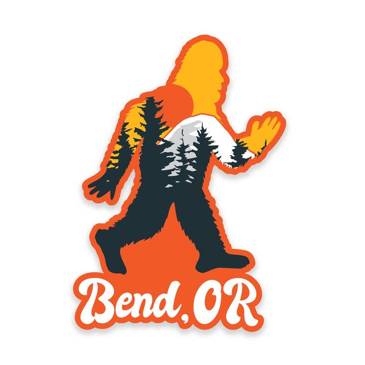 Bend Oregon Squatch Bigfoot | Vinyl Sticker for wholesale by Little Bay Root