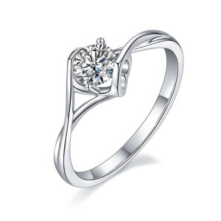 Sparkile - Wholesale Cocktail/Statement Ring - Angel Kiss Moissanite Ring | 0.5ct D Color Sweet Statement Ring1