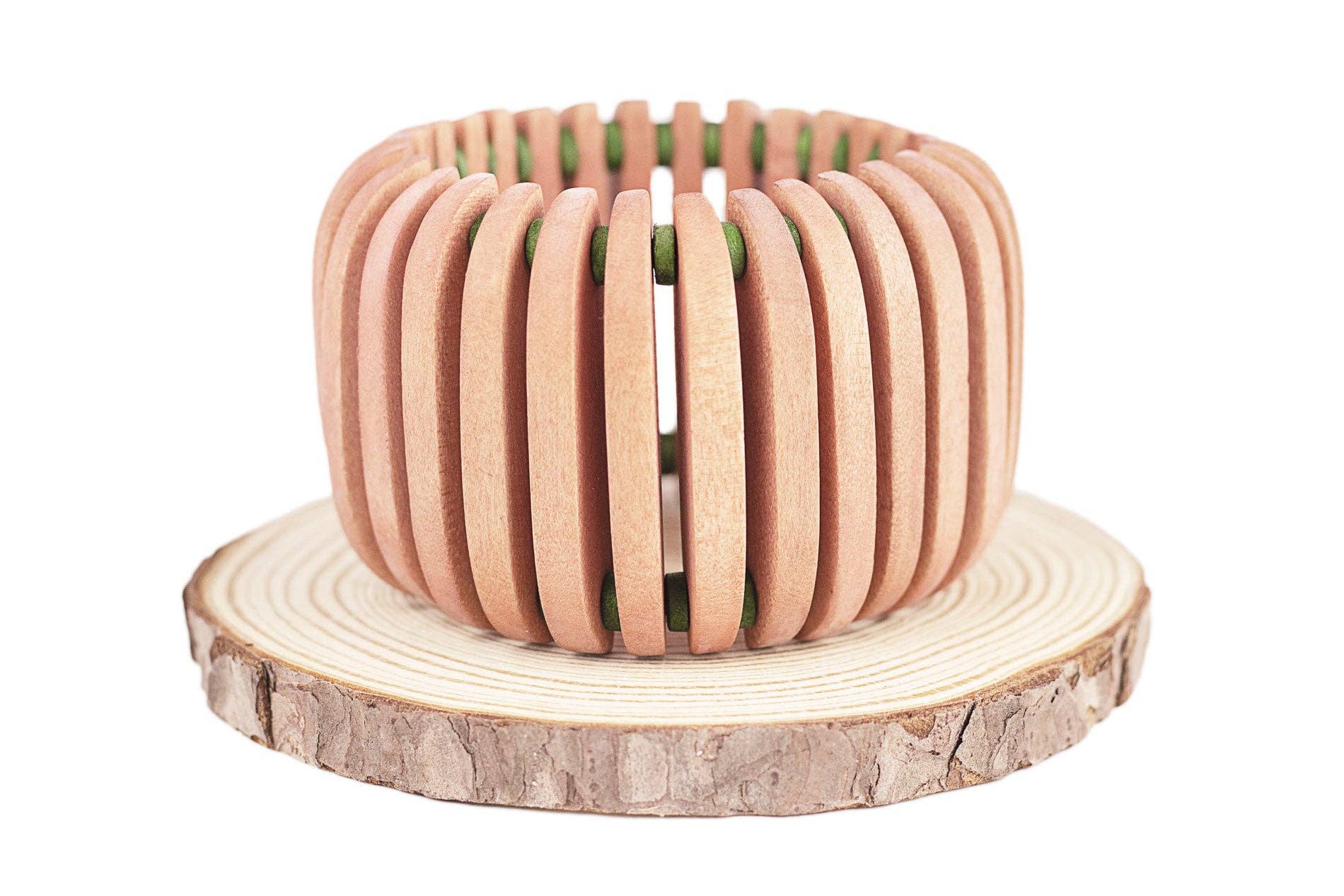 NOA ECCO - Vendita all'ingrosso Bracciale a polsino - Braccialetto elastico con pezzi di legno0