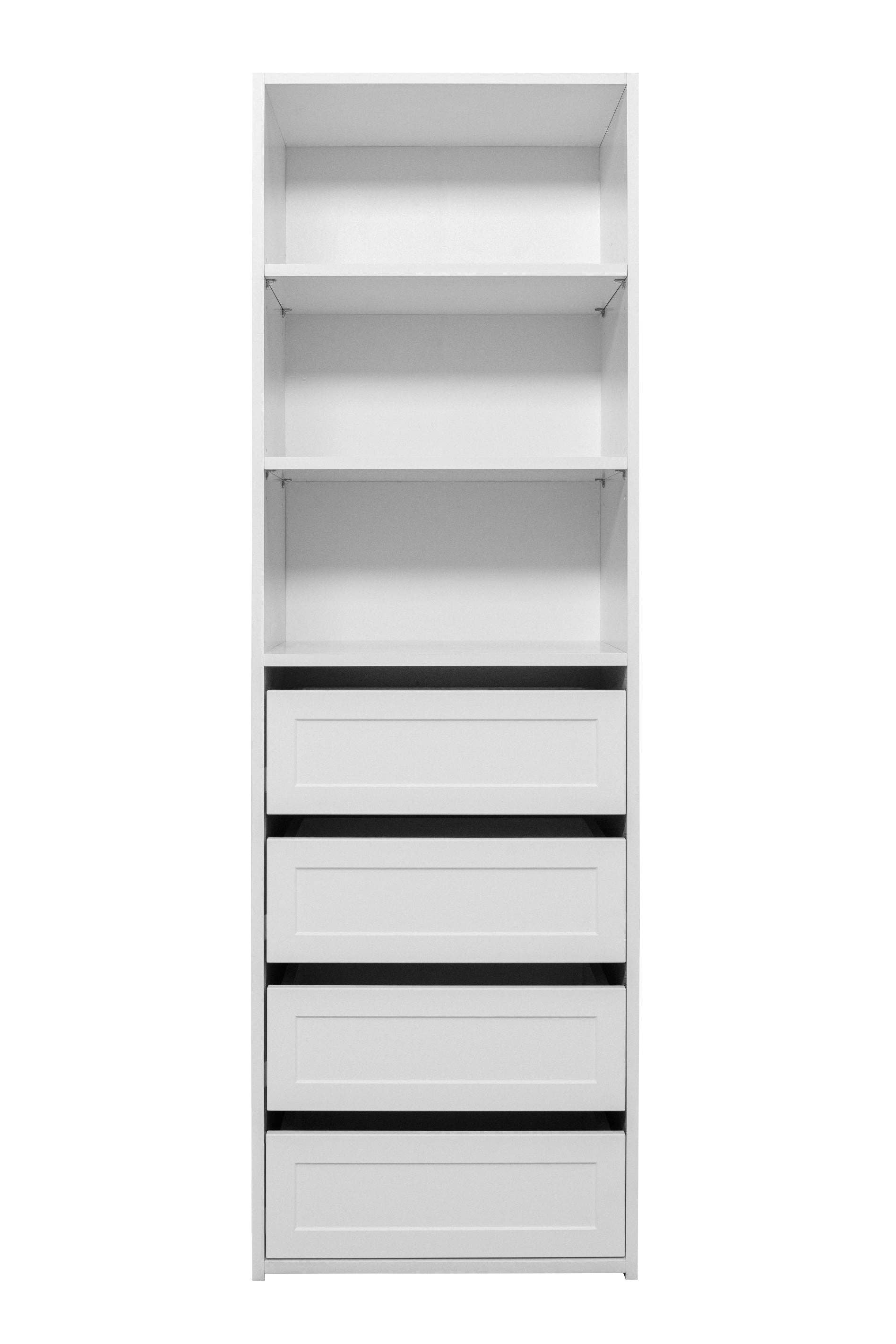 CODU - Wholesale Kast - Ingebouwde kledingkast in Genève - Module met 4 laden en 3 planken - Hamptons2