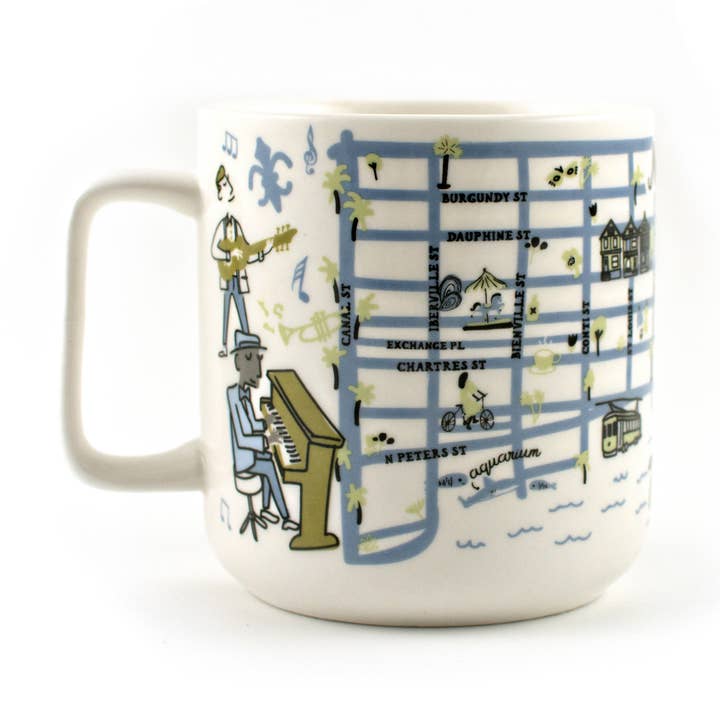 Mug - French Quarter Map for wholesale by THE PARISH LINE