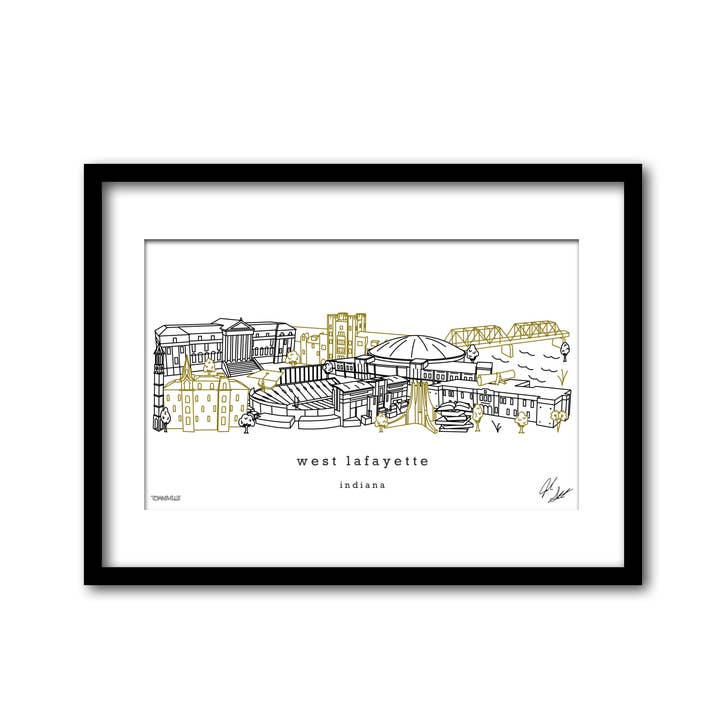 Décoration murale minimaliste West Lafayette Indiana pour la vente par Townsville Art