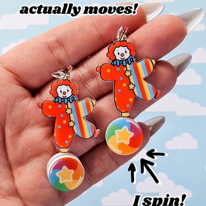 Pop Pastel - Wholesale Dangle Earrings - Clarence the Clown Earrings
