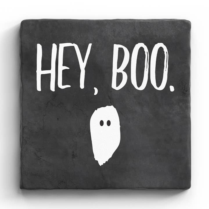 Hey Boo - Marmor Coaster (Halloween) for engroshandel hos Paisley & Parsley