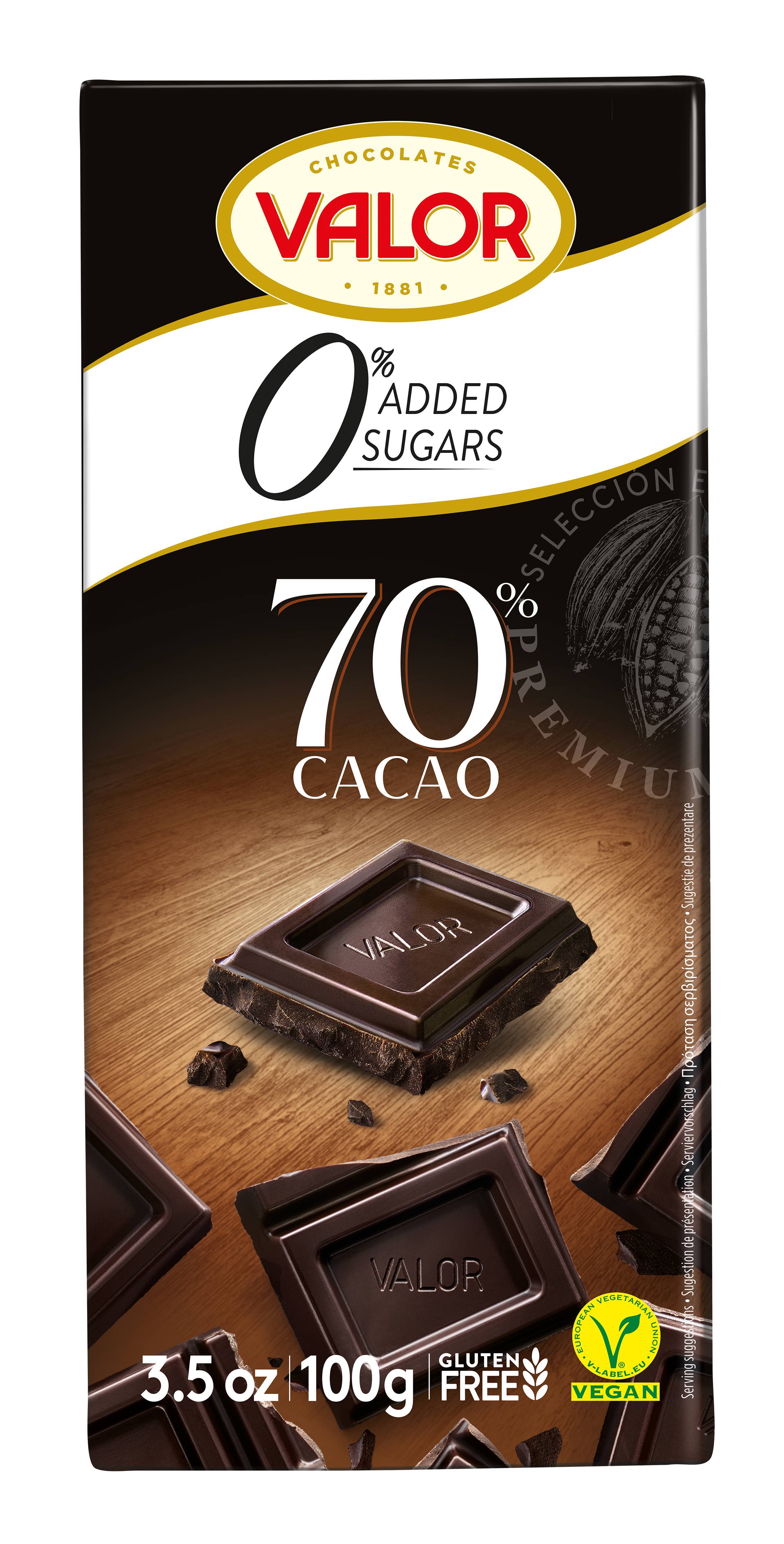 meDINEterranean - Wholesale Chocolate Bar - Valor. Dark Chocolate 70% Cocoa (no sugar added)0