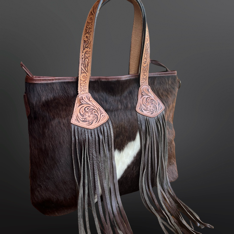 Westrian International - Wholesale Tote Bag - Women's - CLEARANCE - Long Fringe Cowhide Leather Handbag1