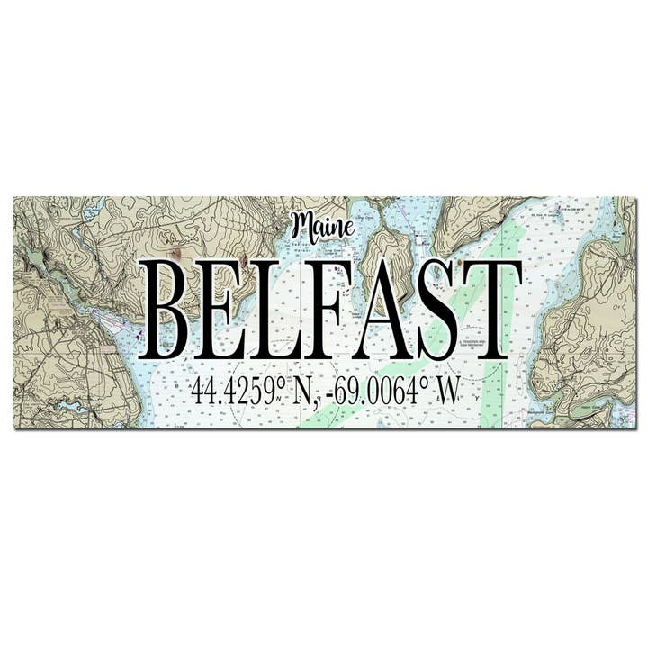 Map Mom - Wholesale Sign - Custom Location- 3x9 Wood Mini Map Coordinate Sign
