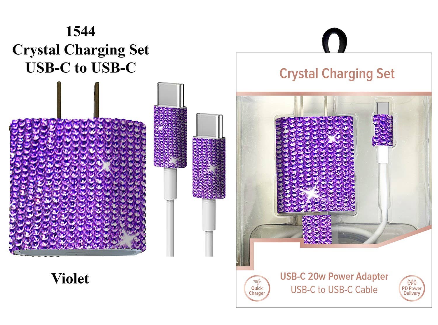 Tech Trendz - Wholesale Charging Cable -  USB-C to USB-C Crystal Charging Set3
