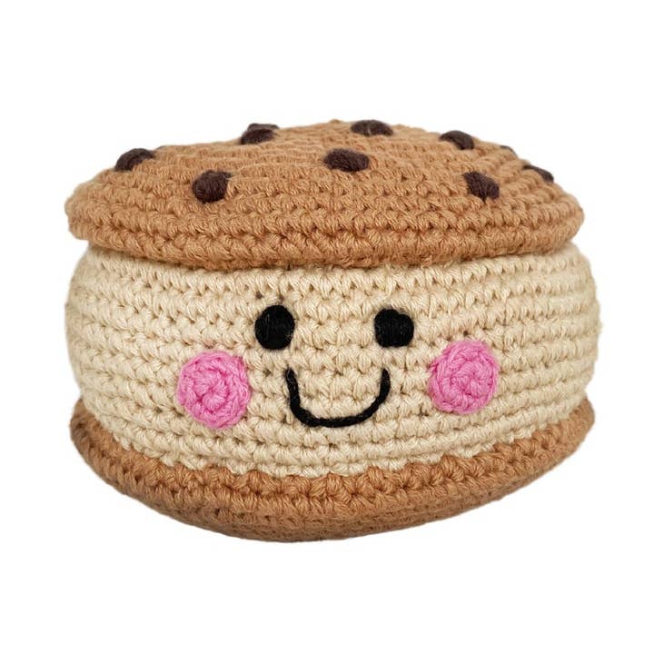 Pretend Play Food Rattle - Ice Cream Cookie Sandwich for wholesale by PebbleChild USA