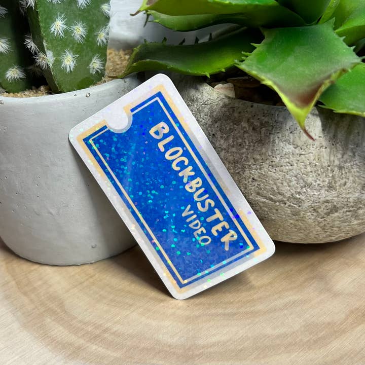 Holographic BlockBuster 90s Nostalgia sticker for wholesale by Simply Evelyn Co