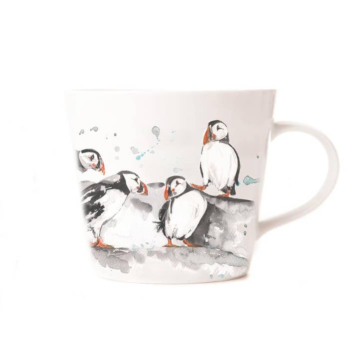 Meg Hawkins Puffin Group Mug for wholesale by Nauticalia