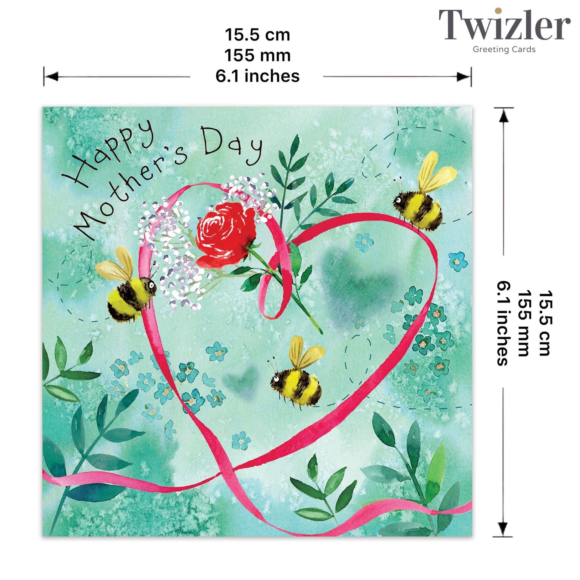 Twizler Ltd - Venta al por mayor Tarjetas del Día de la Madre - Lindo Día de la Madre - Heart & Bees2