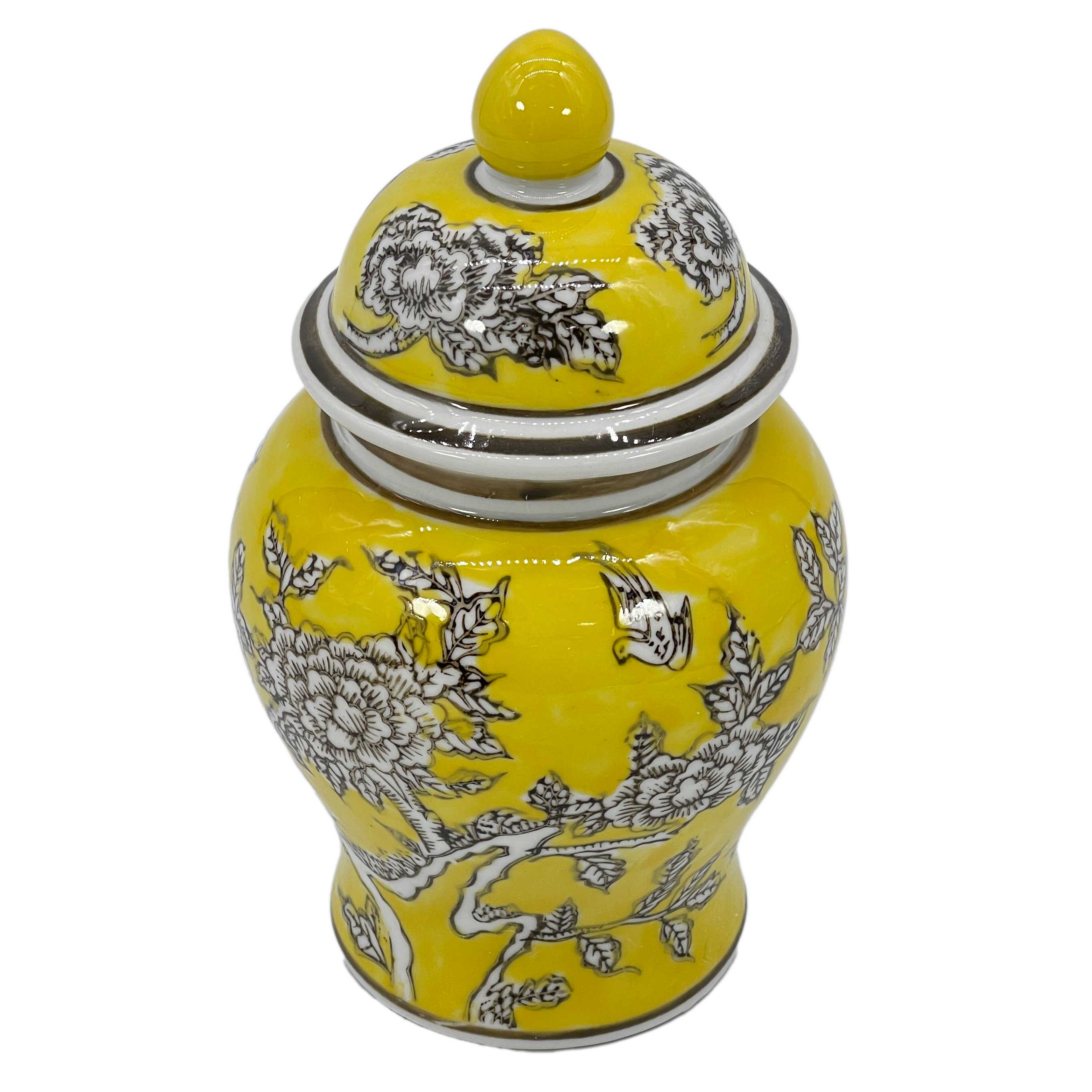 Galt International Company – wholesale Decorative jar – Small Chinoiserie Ceramic Decorative Tea & Ginger Jar 8"28
