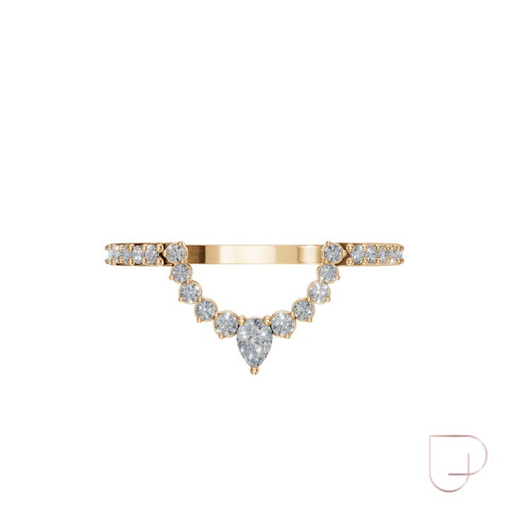 14k Guld Diamant Buet Ring, Indlejringsring, Vielsesring for engroshandel hos PureYou Jewelry