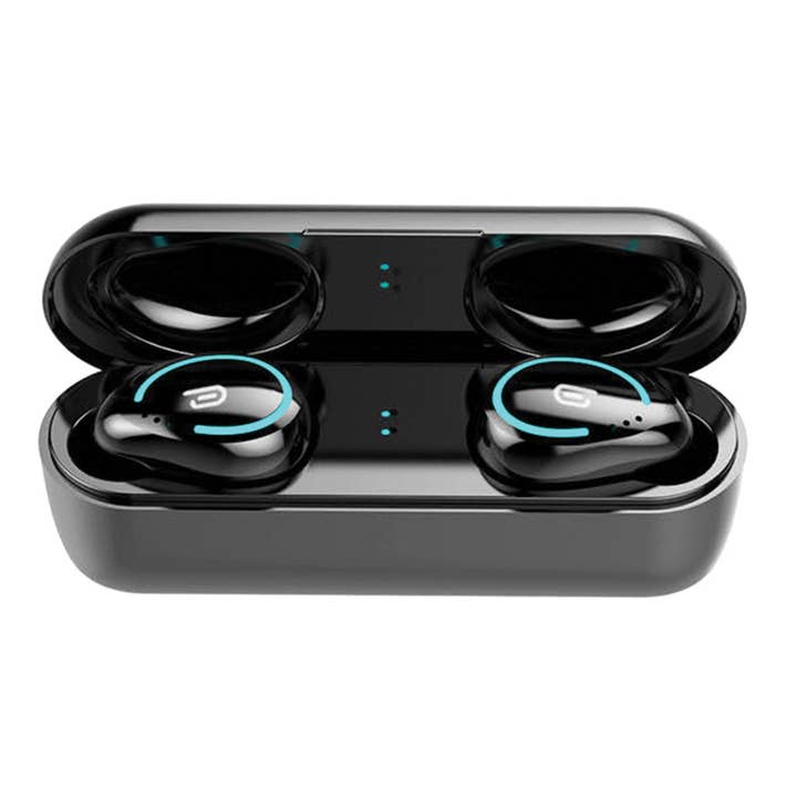 Bluetooth Earbuds With Charging Case - Black for wholesale by Funky Rico Inc