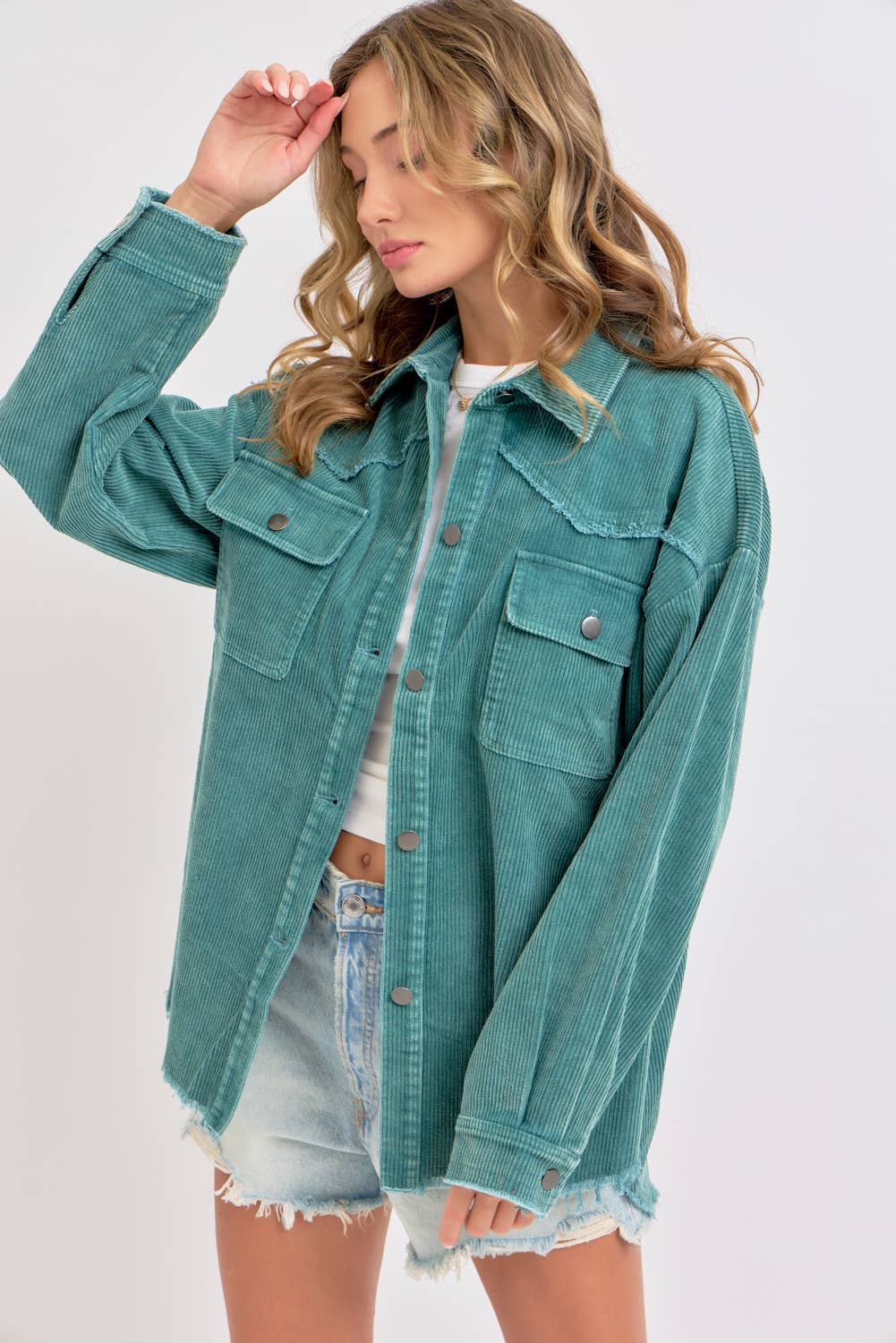 Sweet Lovely by Jen - Wholesale Shirt Jacket/Shacket - Women's -  CORDUROY SHACKET MINERAL WASHED COWBOY WESTERN COMBINED23