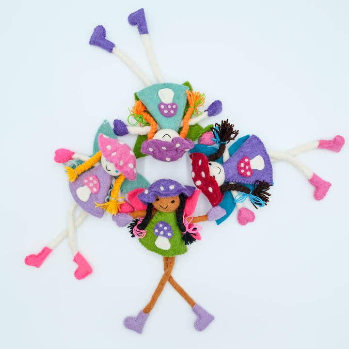 Global Groove Life - Wholesale Toothfairy Pillow - Kids - Mushroom Bonnet Felt Tooth Fairy Pillow Brunette