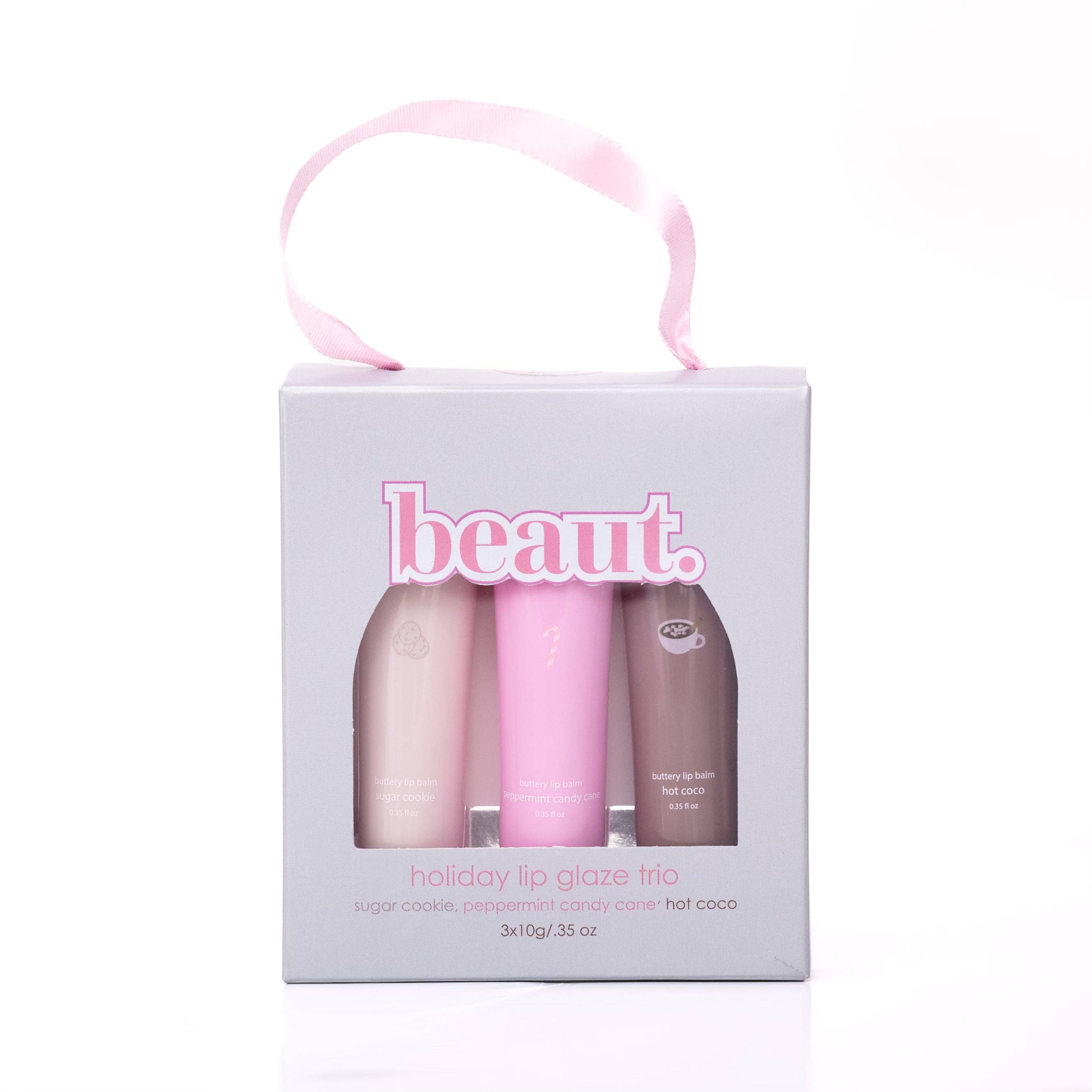 beaut.beautyco - Wholesale Lip Gloss - Holiday Lip Glaze Trio: Sugar Peppermint & Cocoa5