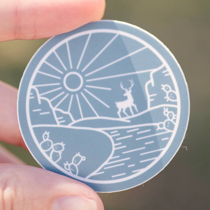 Deer at sunrise Vinyl Sticker for wholesale by Texas Obsession