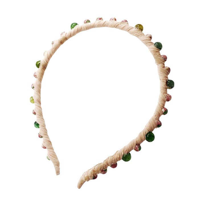 Handgemaakte hoofdband van Sugar Natural en chiffon voor wholesale door Anthemis Paris