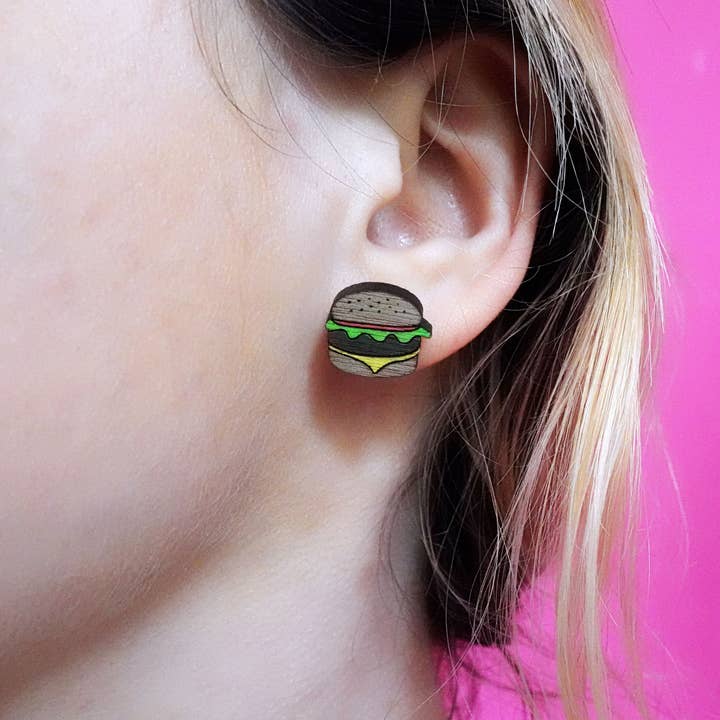 Silly Loaf – wholesale Stud/post earrings – Burger Stud Earrings1