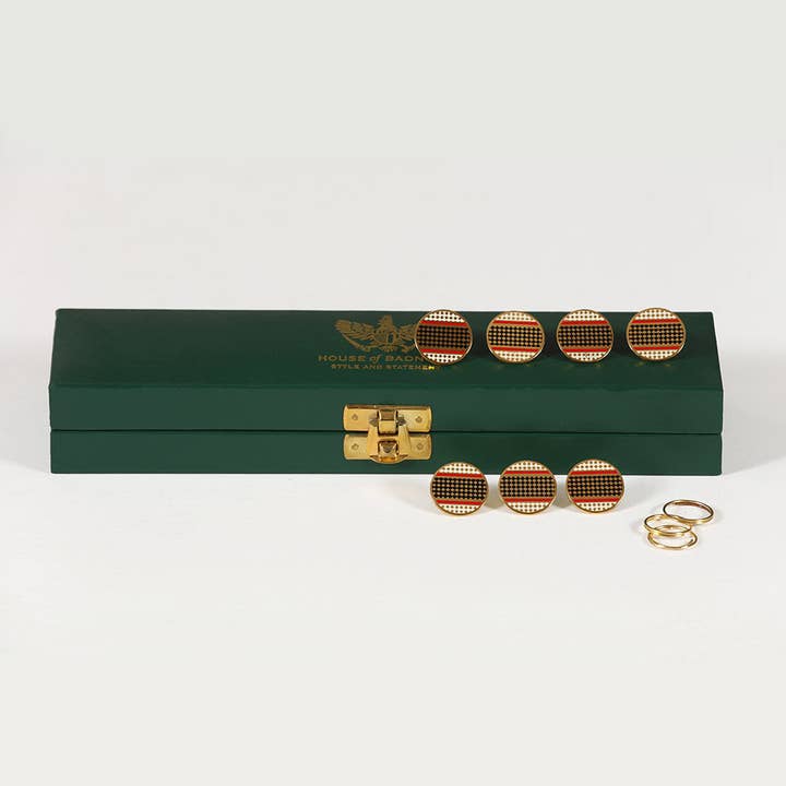 Botões Bandgala quadriculados por atacado de House of Badnore