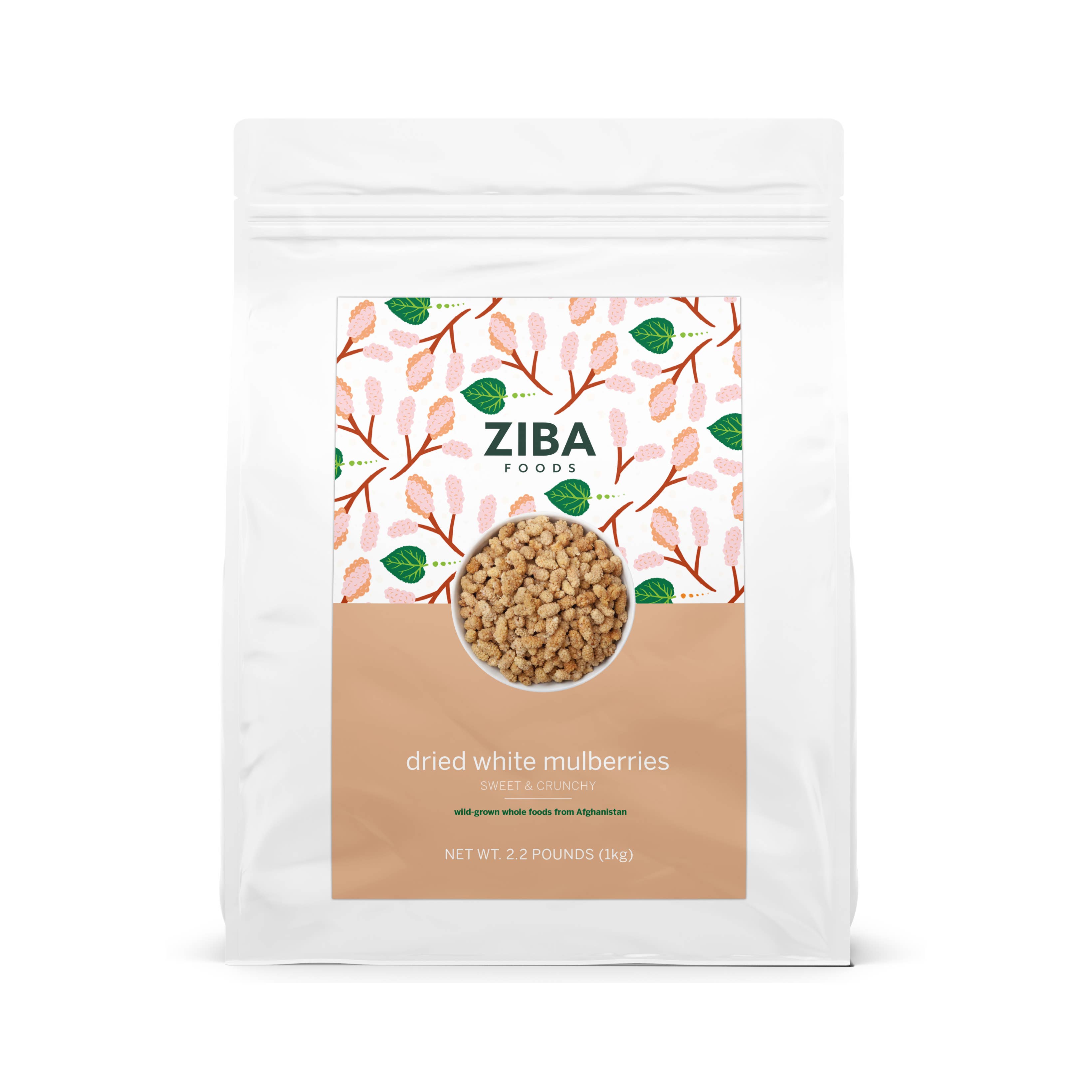 Ziba Foods - Wholesale Dried/Dehydrated Fruit - Dried White Mulberries Bulk, Vegan 1kg