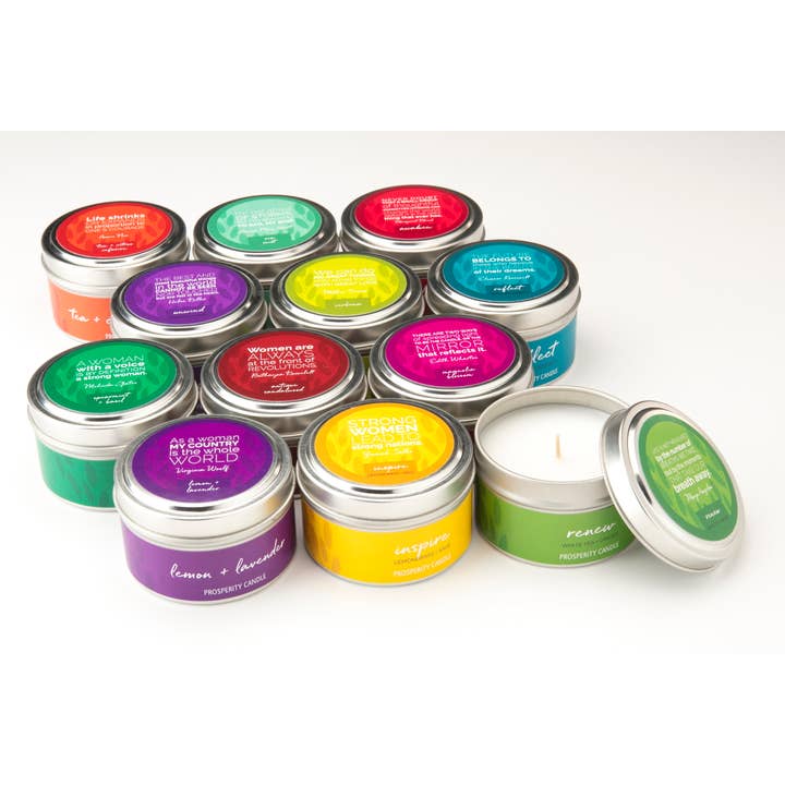 Prosperity Candle - Wholesale Travel Candles - Year of Inspiration - Spearmint & Basil - Positive Impact