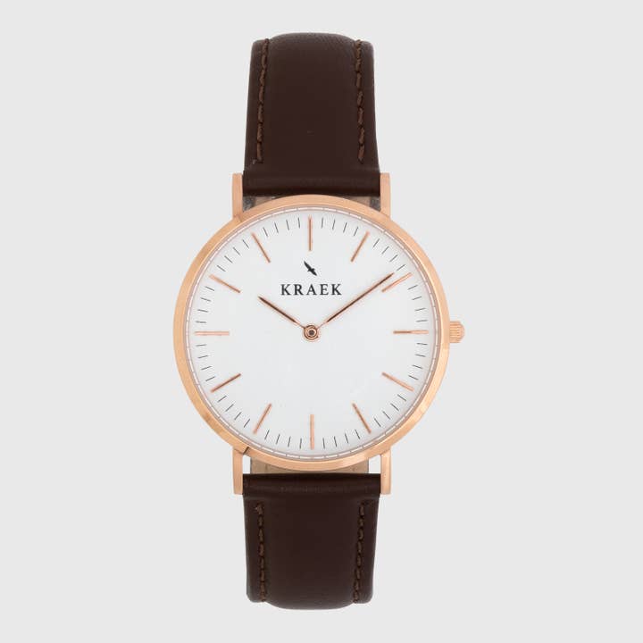 Lark | Rose Gold | Brown | 36 mm for wholesale by KRAEK Watches