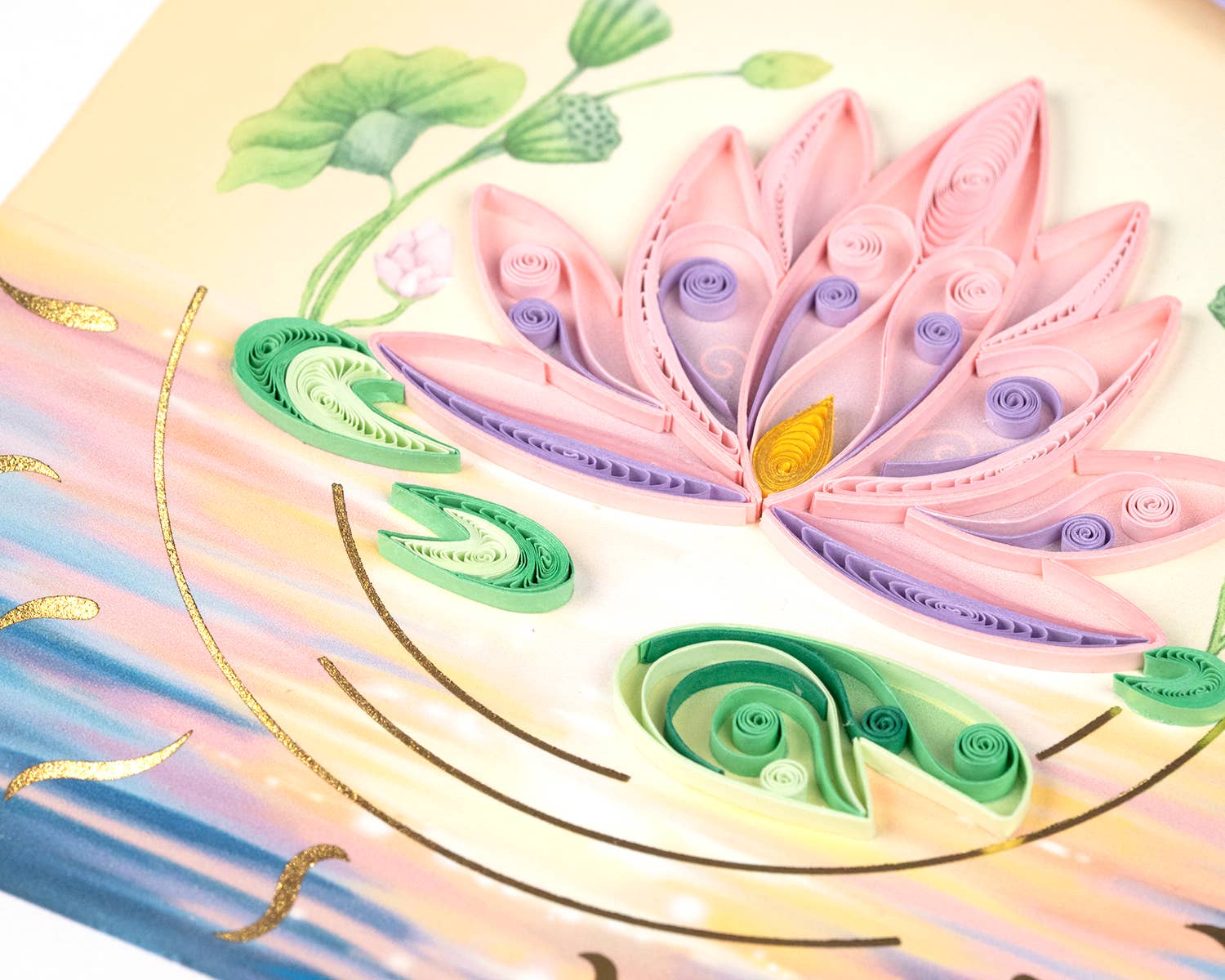 Quilling Card - Wholesale Anniversary Card - Special Anniversary Lotus Flower Card2