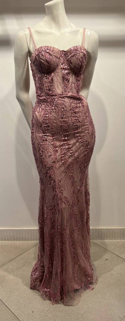 Eva & Lola - Epsilonn - Wholesale Gown - Women's - Long mermaid dress adorned with sequins - HM23636