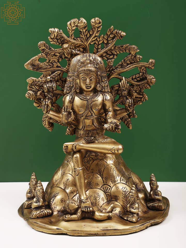 12" Dakshinamurti Shiva | Handmade | Brass Sculpture for wholesale by Exotic India Art