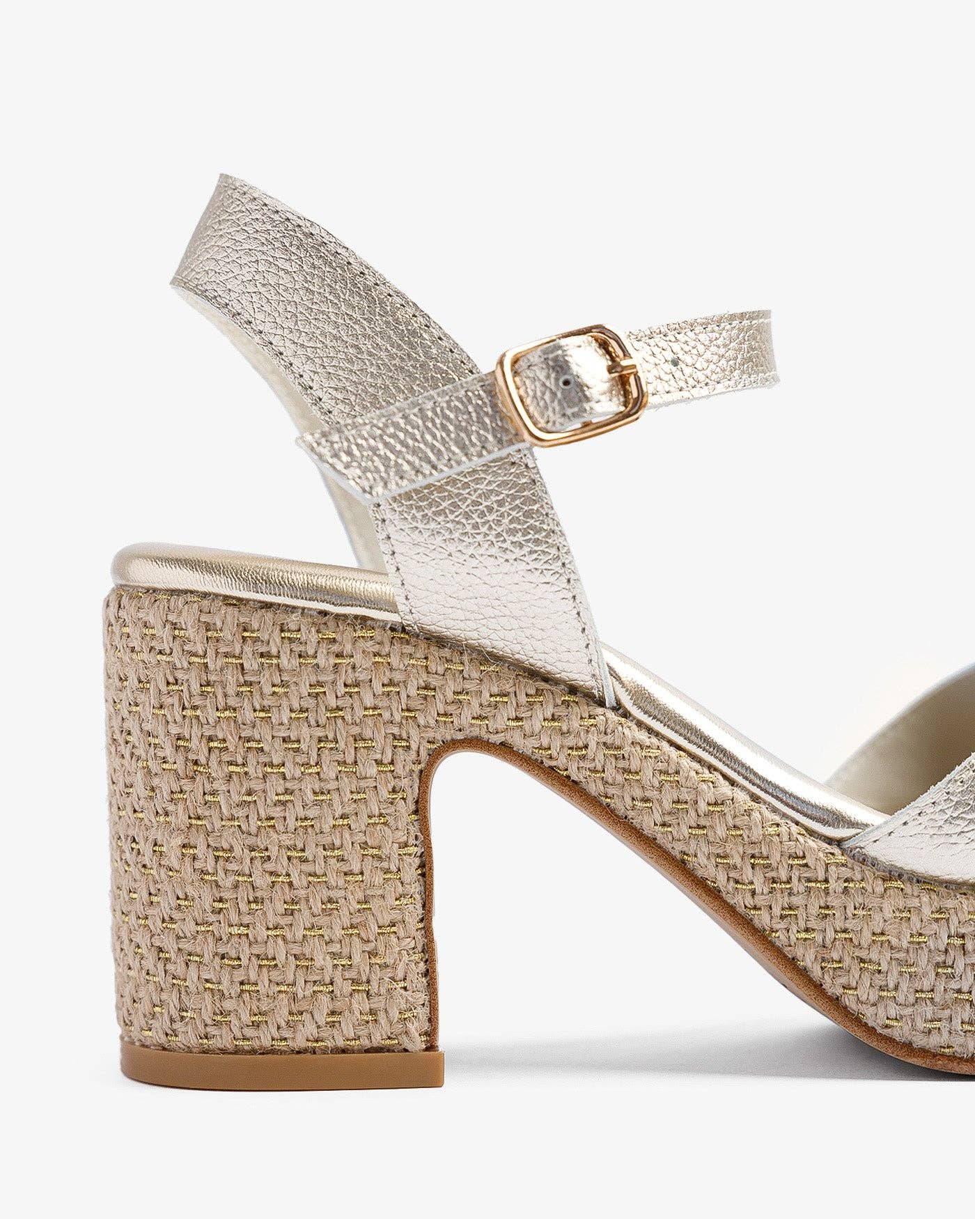 POPA - Wholesale Platform Heels - Women's - Daira Gold Laminated Galaxy Sandal8