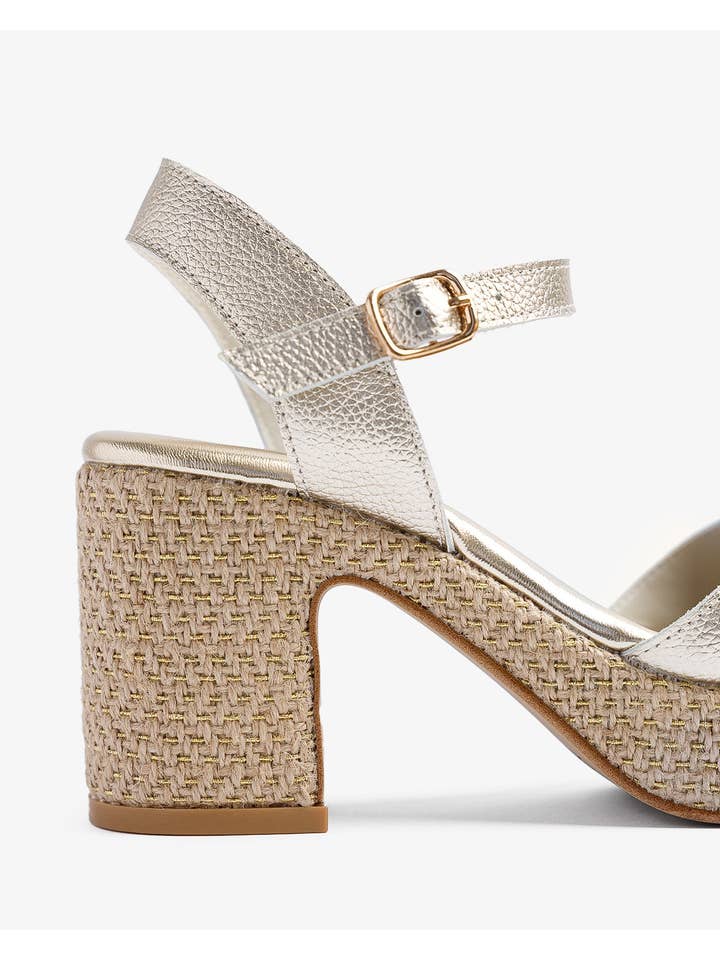 POPA - Wholesale Platform Heels - Women's - Daira Gold Laminated Galaxy Sandal8