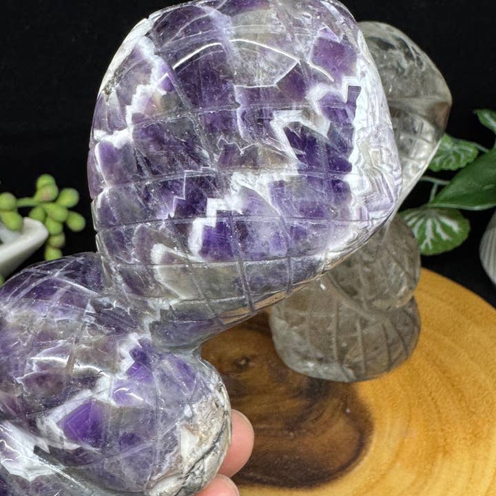 The 7 Directions - Wholesale Spiritual Stone/Crystal - 2 pc Snake Cobra bundle amethyst lodolite G78920