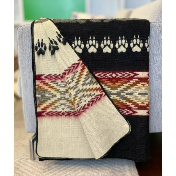 ECUALAMA – Engroshandel Tæppe – Blød & Varm Baby Alpaca Uld Tæppe - Ekstra Stor 78" x 92"/200 x 230 cm - Ulv Mønster - Vendbar Sort/Hvid3