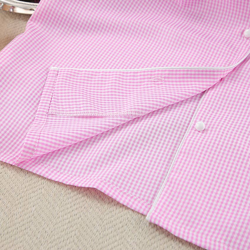 Dipped Shop - Wholesale Sleepwear Set - Women's - Color Block Plaid Loungewear Pajamas Set DP25F8734