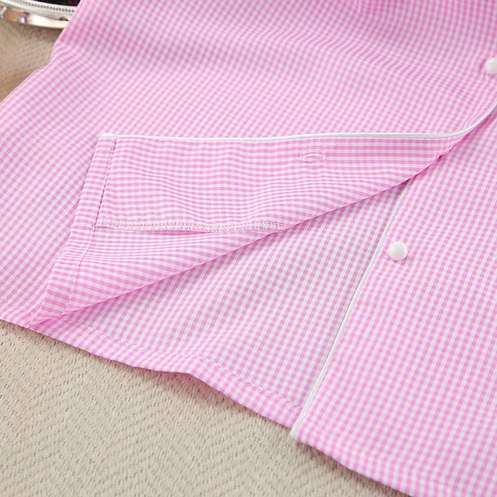 Dipped Shop - Wholesale Sleepwear Set - Women's - Color Block Plaid Loungewear Pajamas Set DP25F8734