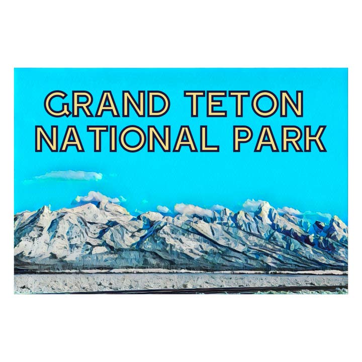 Grand Teton NP Winter Sticker for wholesale by PNW Departure